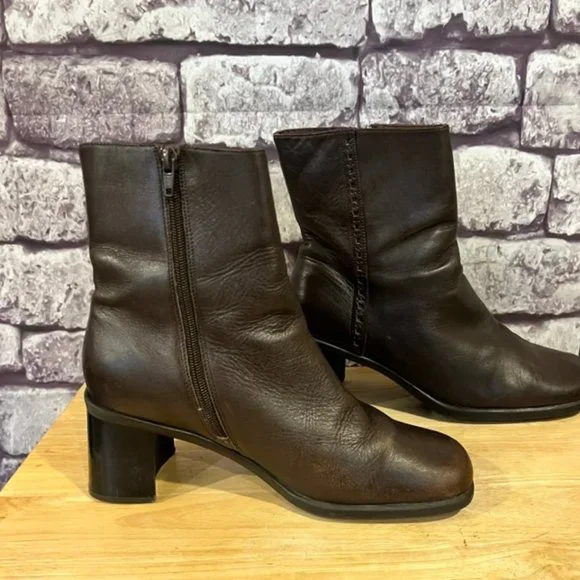 LS Studio Brown Leather Upper Boats Size 7 1/2 - Picture 3 of 8